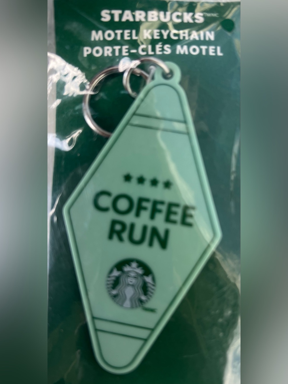 Starbucks Mint Green Coffee Run Motel Keychain